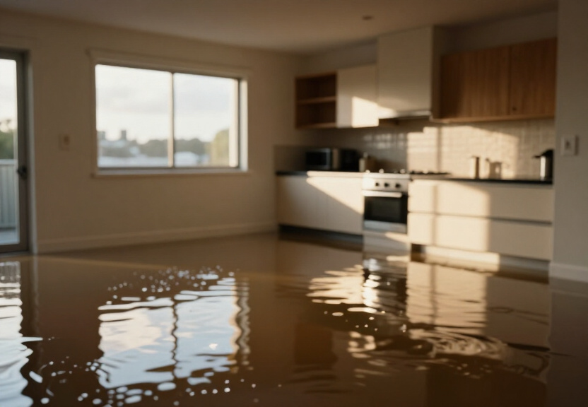 Water-damaged commercial space in Glenhaven before cleanup